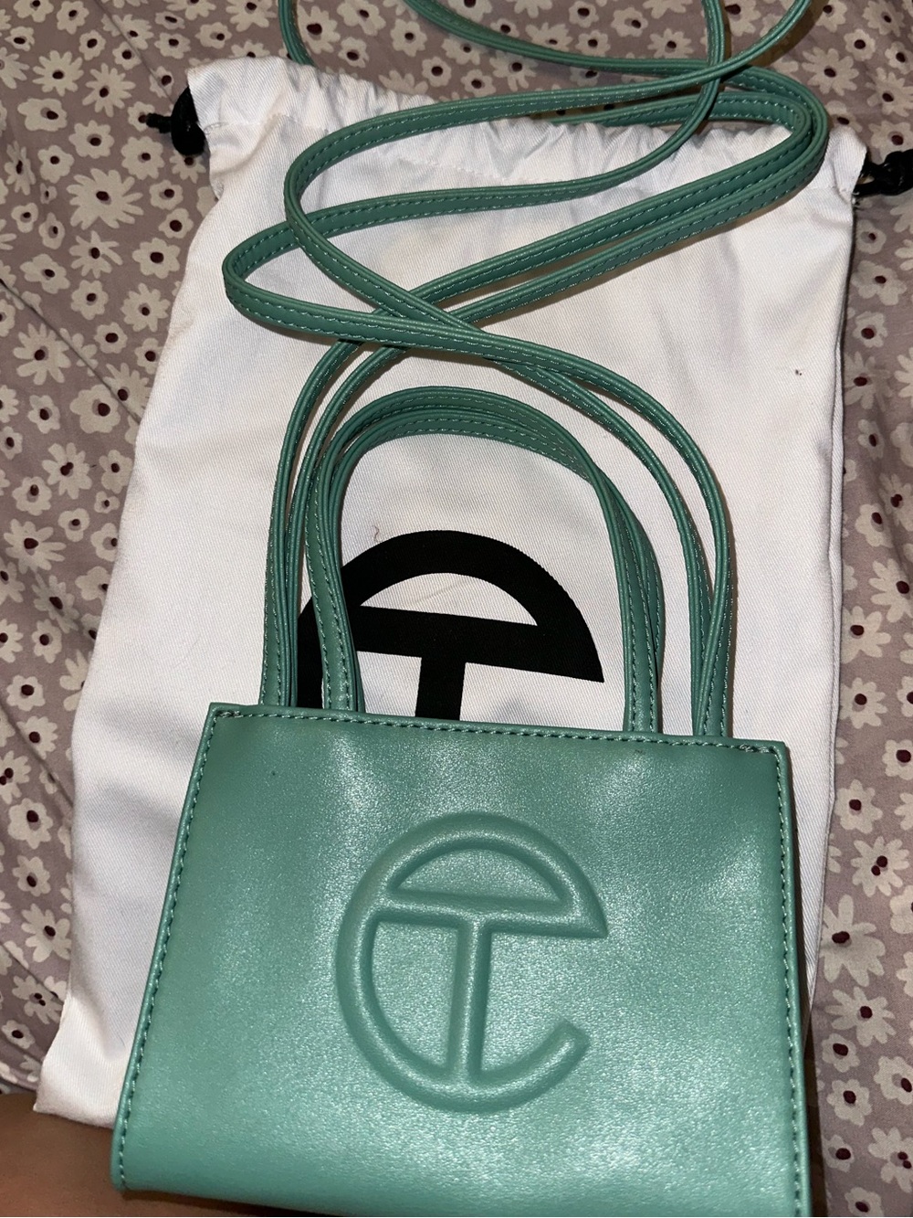 Telfar Mini Crossbody Bag in Mint Green